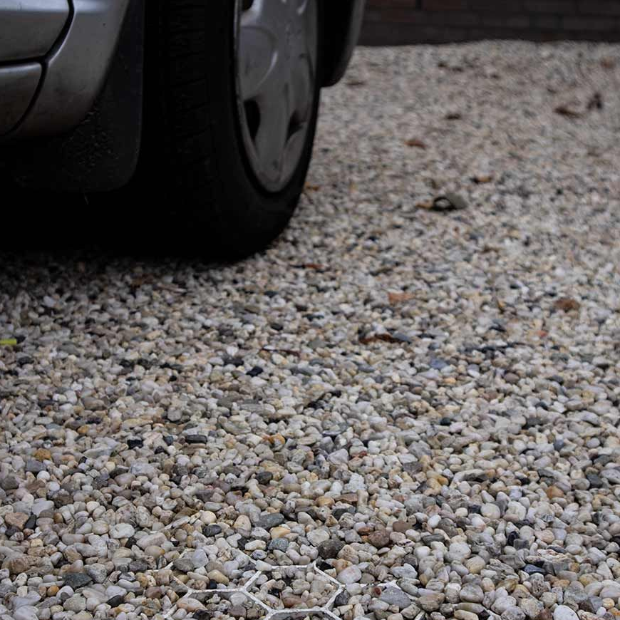 EuroGravel Kiesgitter PRO mit Unkrautvlies Schwarz