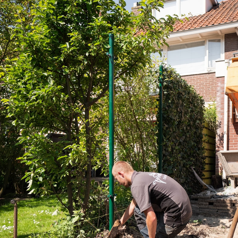 Metallpfosten grün für Fertighecken